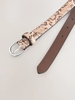 rose à imprimé serpent - Ceinture fine en simili cuir