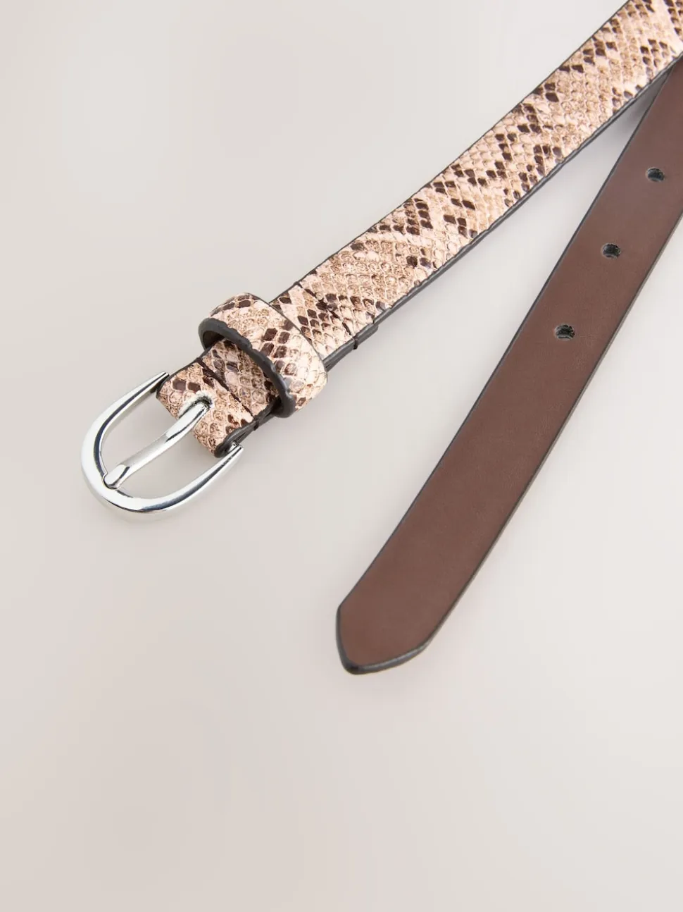 rose à imprimé serpent - Ceinture fine en simili cuir