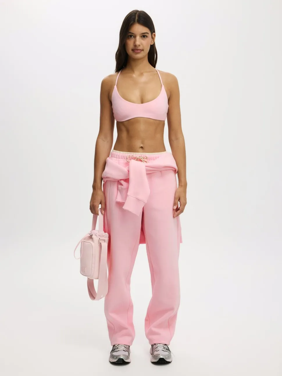 Rose - Joggings Cotton On en peluche à taille double
