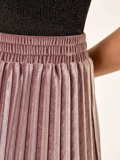 Rose - Jupes Roman Velvet plissées mi-longues