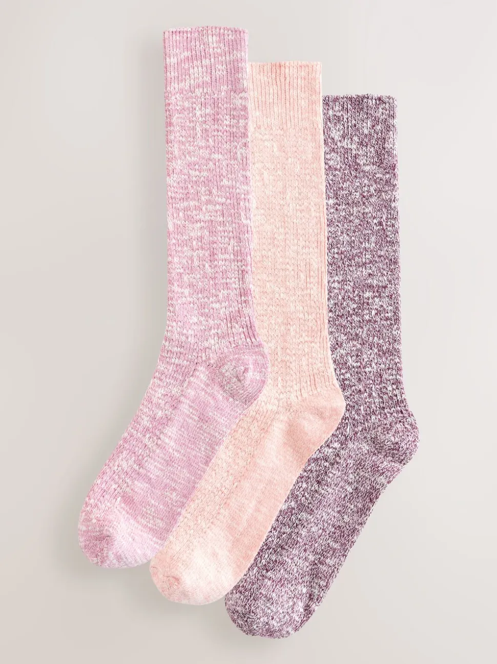 Rose - Lot de 3 paires de chaussettes en coton souple