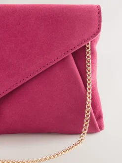 Rose - Pochette en daim