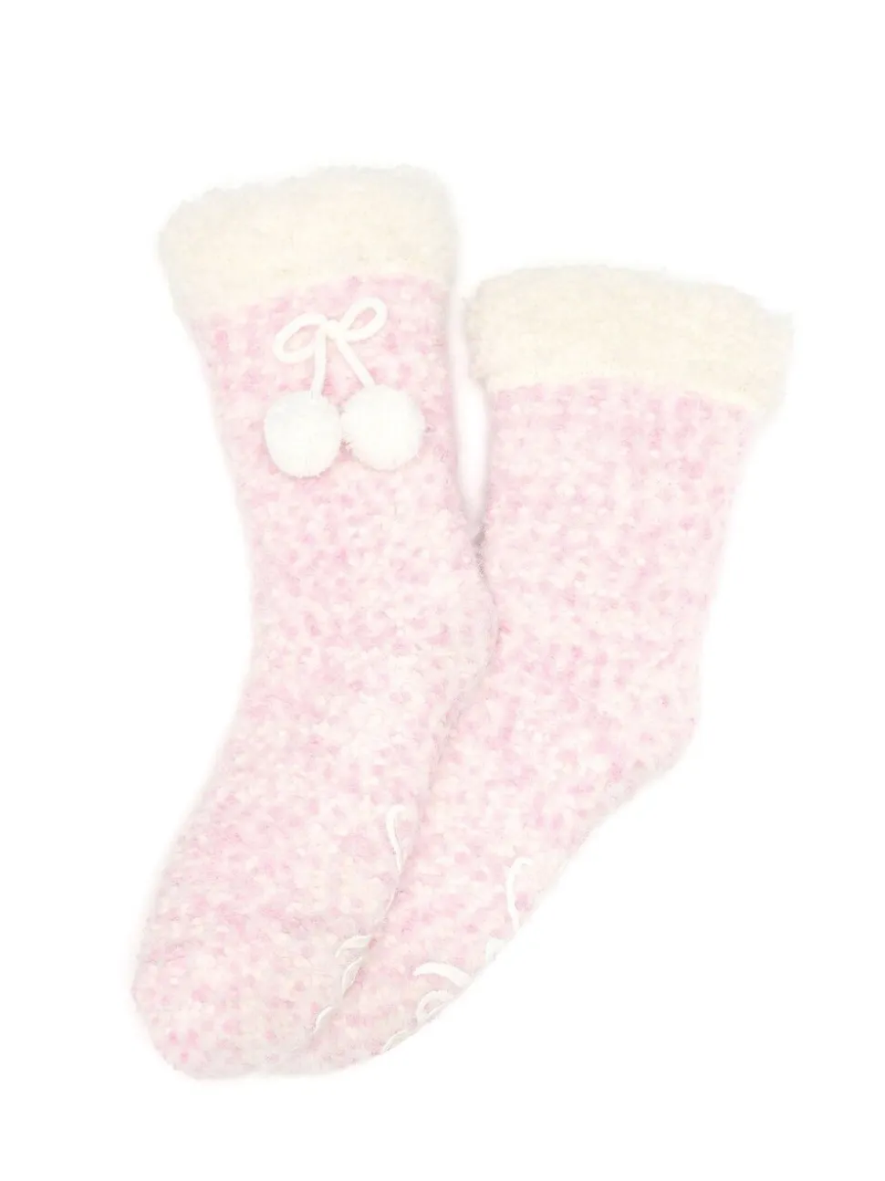 Rose - Pour Moi Chaussons chaussettes confortables doublées de maille torsadée