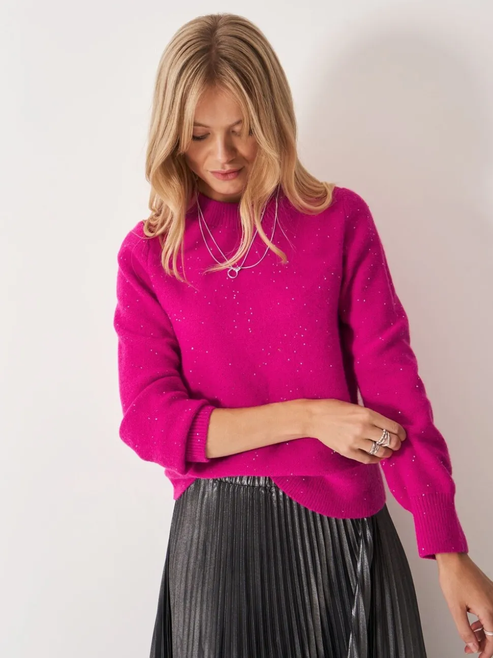 Rose - Pull Crew Clothing à paillettes