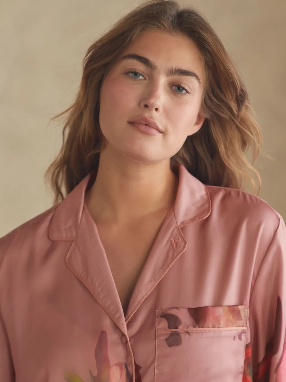 Rose - Pyjama boutonné B by Ted Baker en satin