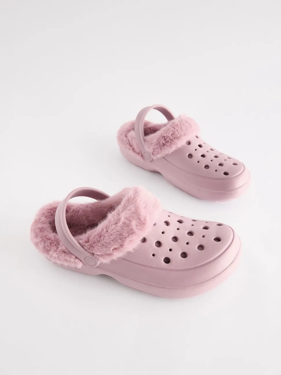 Rose - Sabots doublés de fausse fourrure chaussons femme