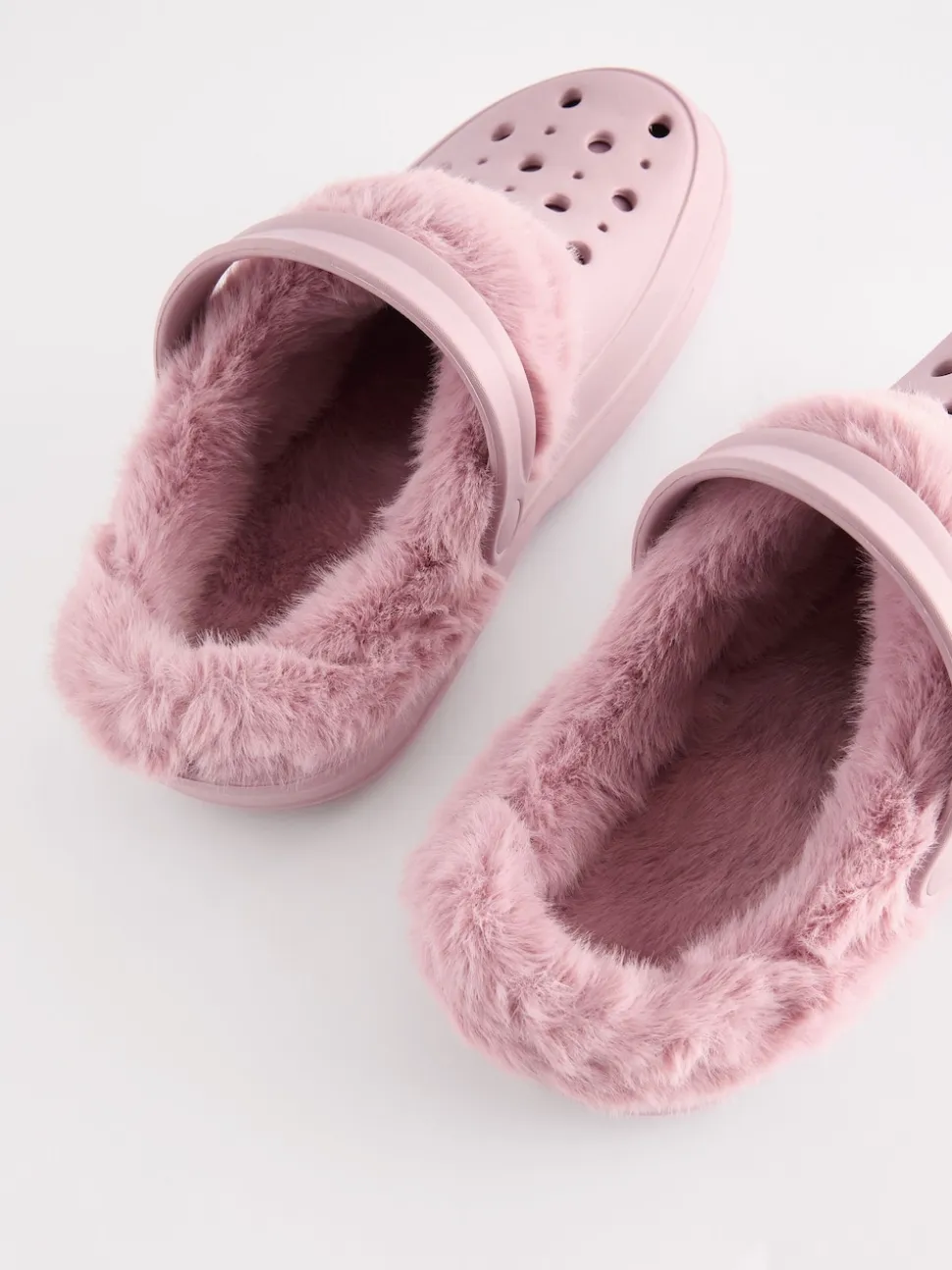 Rose - Sabots doublés de fausse fourrure chaussons femme