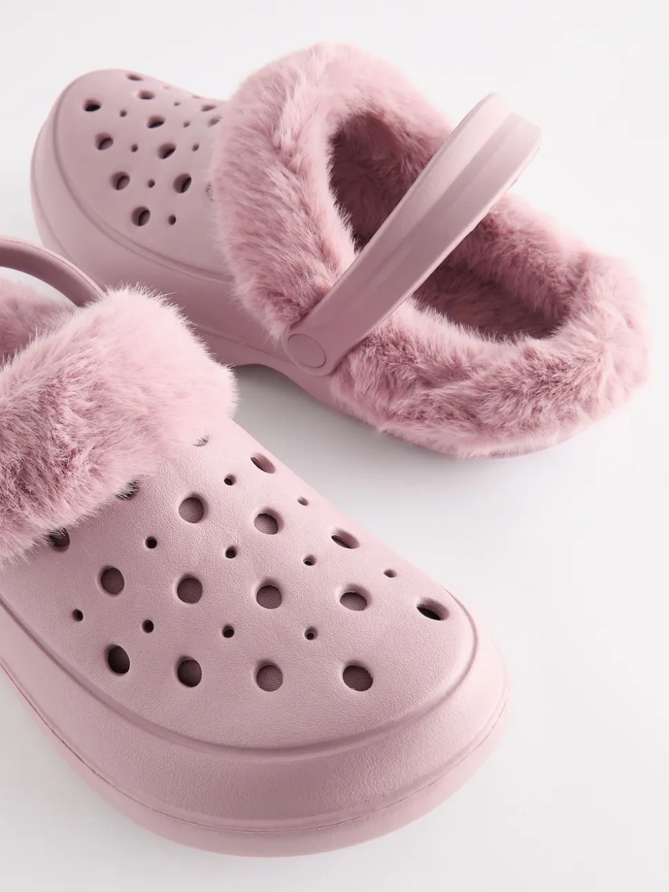 Rose - Sabots doublés de fausse fourrure chaussons femme