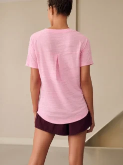 Rose - T-shirt léger à manches courtes Col rond Active