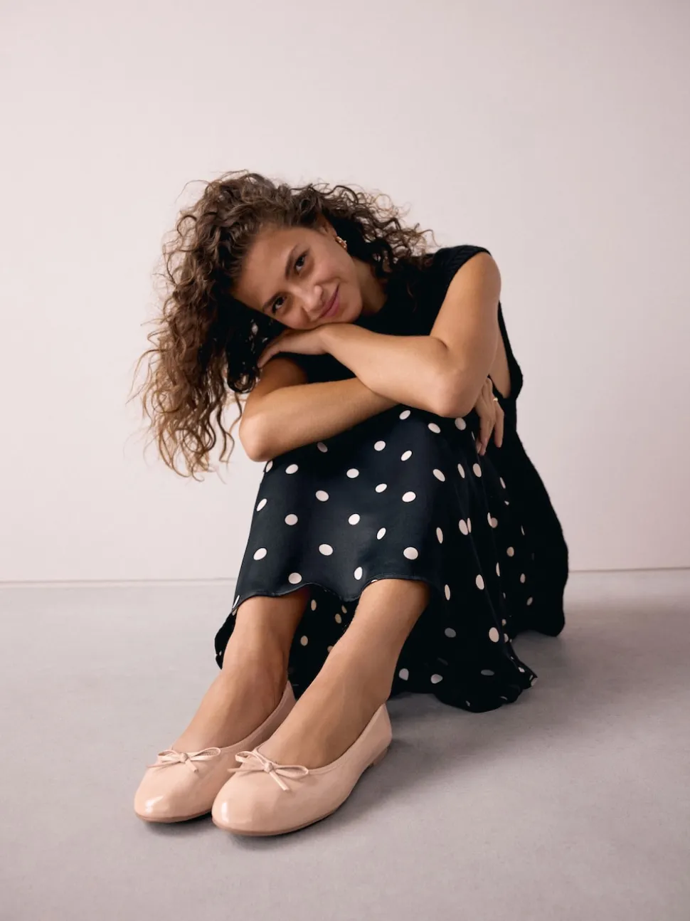 Rose blush verni - Ballerines à bout rond