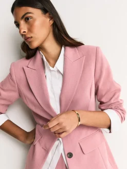 Rose clair - Blazer sculptant à simple boutonnage