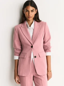 Rose clair - Blazer sculptant à simple boutonnage