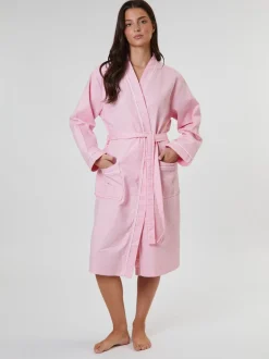 Rose clair - Peignoir gaufré Loungeable 100% coton