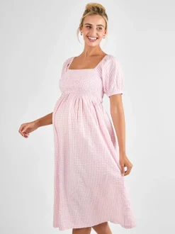 Rose clair - Robe mi-longue JoJo Maman bébé Imprimé froncée à petites fleurs