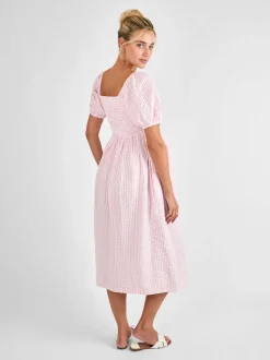 Rose clair - Robe mi-longue JoJo Maman bébé Imprimé froncée à petites fleurs