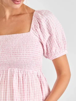 Rose clair - Robe mi-longue JoJo Maman bébé Imprimé froncée à petites fleurs