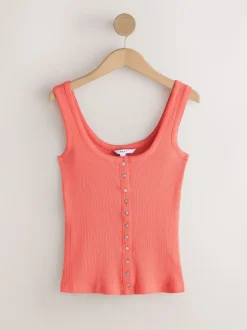 Rose corail - Débardeur cami pointelle