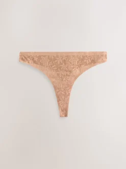 Rose corail - Dentelle sur l’ensemble Pas de VPL Slips 3 Lot