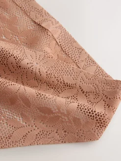 Rose corail - Dentelle sur l’ensemble Pas de VPL Slips 3 Lot