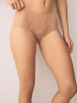 Rose corail - Dentelle sur l’ensemble Pas de VPL Slips 3 Lot