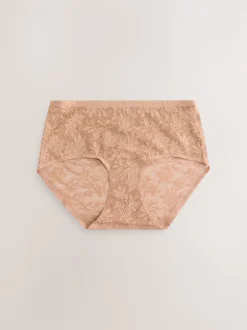 Rose corail - Dentelle sur l’ensemble Pas de VPL Slips 3 Lot