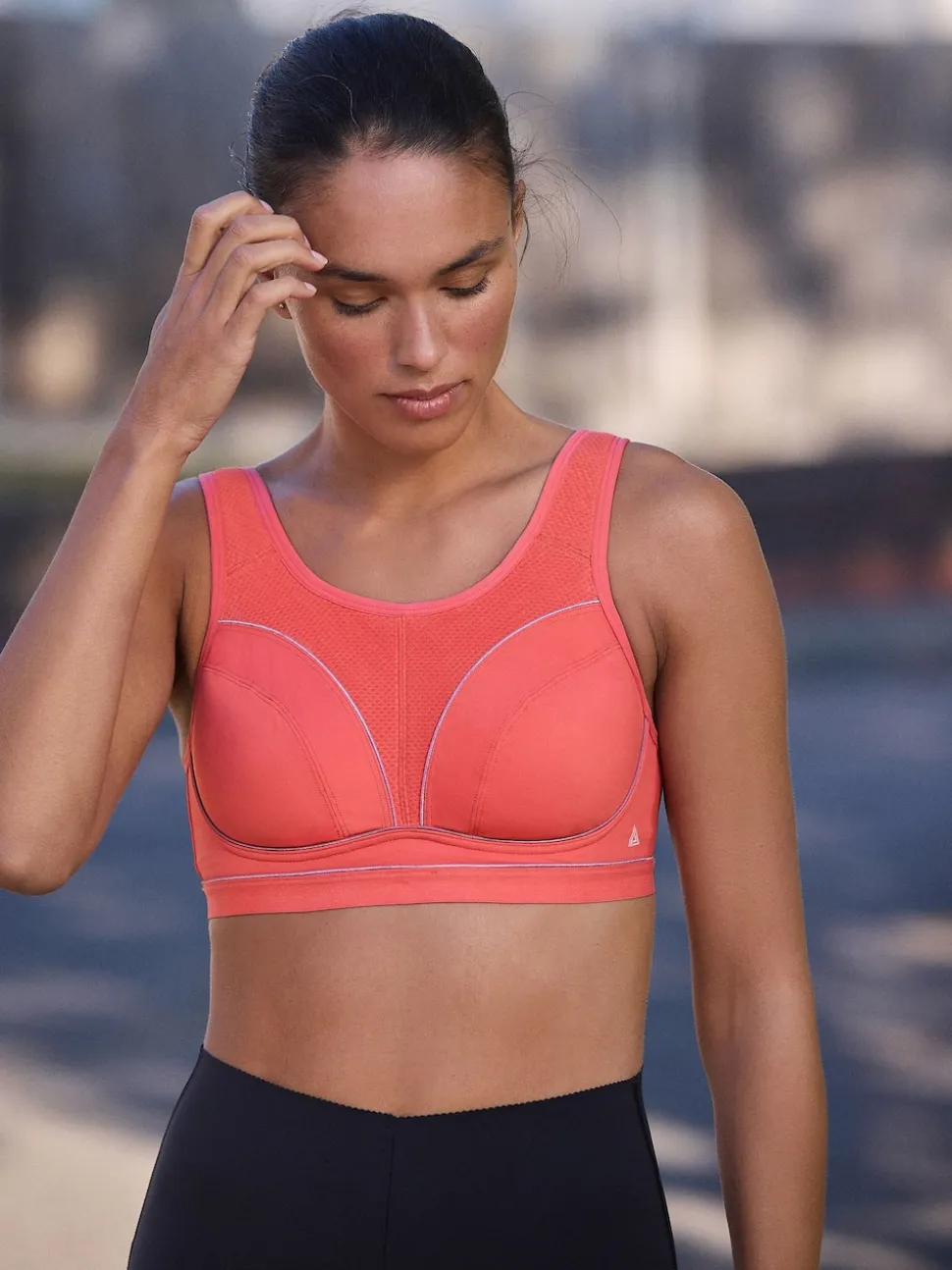 Rose corail - Soutien-gorge non rembourré BG Active Sports High Impact Dry Tech