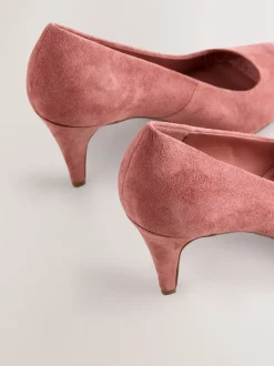 Rose en daim rose - Chaussures à talons Bout ouvert en cuir haut de gamme