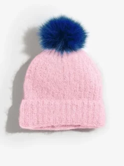 Rose et bleu contrastant - Love & Roses Chapeau à pompon confortable