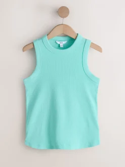 Rose Fluo/Bleu/Orange - Débardeur côtelé Racer