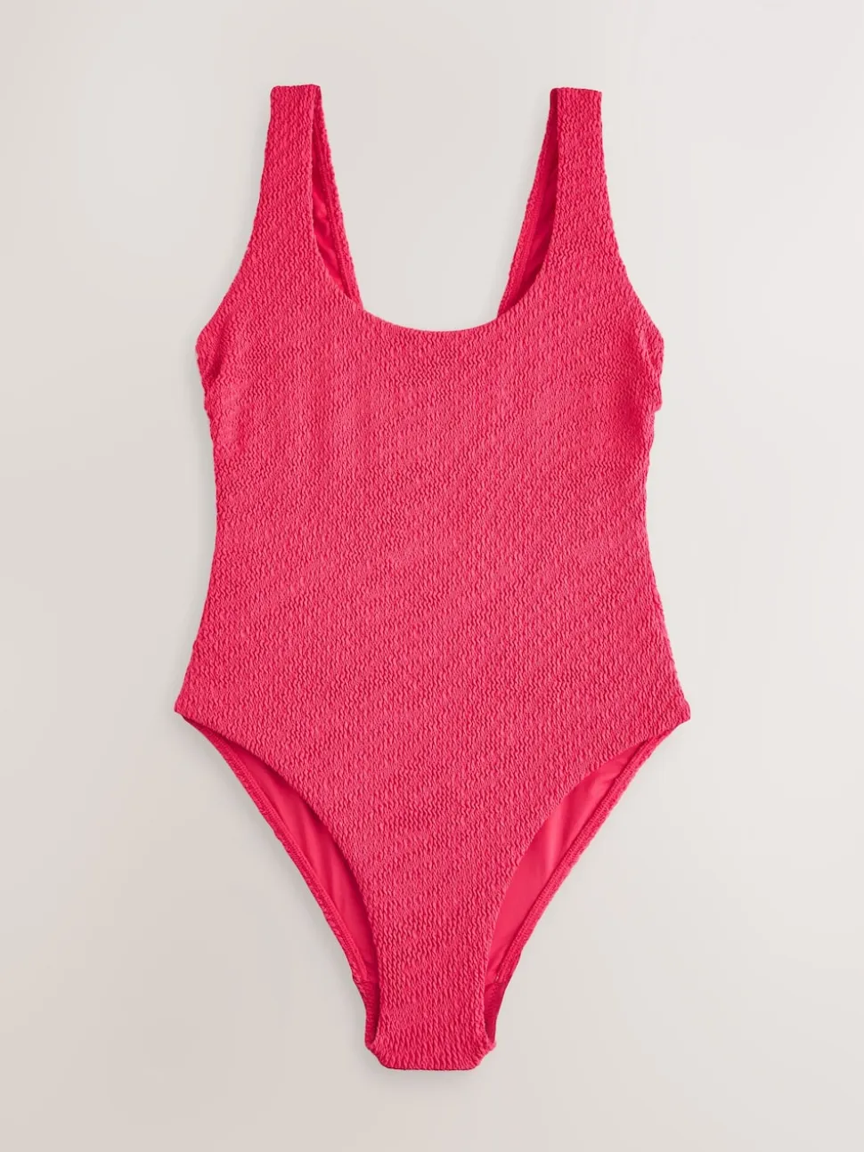 Rose froissé - Maillot de bain à encolure dégagée avec contrôle du ventre à larges bretelles