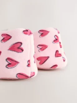 Rose motif cœurs - Chaussons de ballet