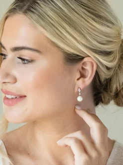 Rose Or - Ivory & Co boucle d’oreille Dublin en forme de cristaux et perles