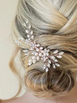Rose Or - Peigne Ivory & Co Pearl Shimmer Crystal