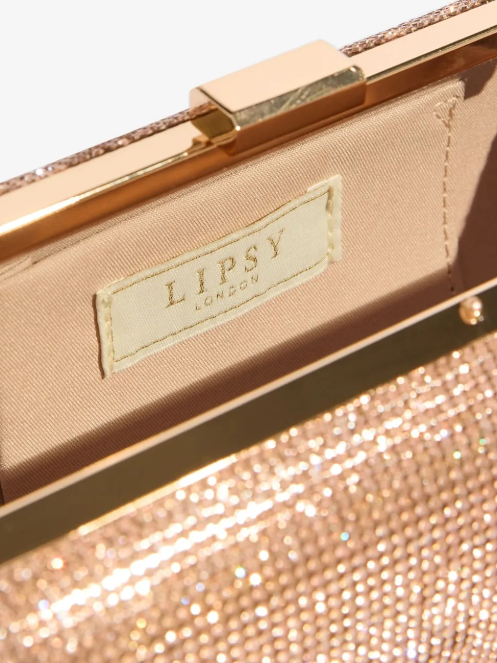 Rose Or - Pochette Lipsy avec ornements