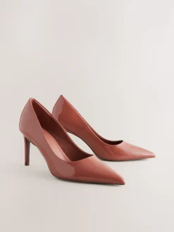 Rose rose - Escarpins à bout pointu à talons mi-hauts