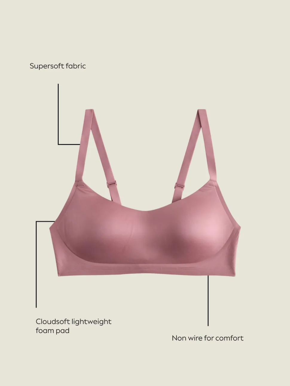 Rose rose - Soutien-gorge N.premium Cloud Soft Ultimate Comfort sans armatures