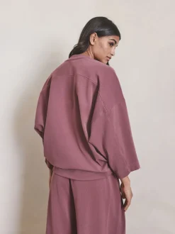 Rose rose - Sweat-shirt brossé