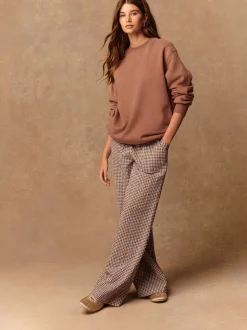 Rose rose - Sweat-shirt long Essentiels coupe décontractée avec poches