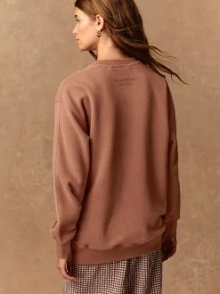 Rose rose - Sweat-shirt long Essentiels coupe décontractée avec poches