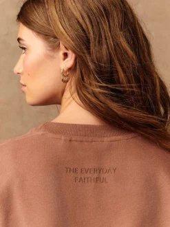 Rose rose - Sweat-shirt long Essentiels coupe décontractée avec poches