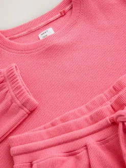 Rose vif - Pyjama à manches longues Cosy Waffle