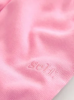 Rose vif - soi-même. Pyjama côtelé boutonné