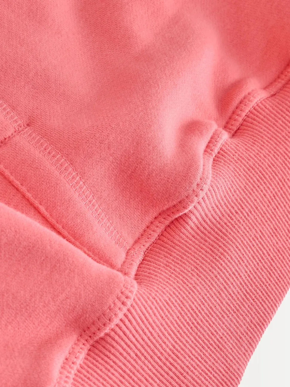 Rose vif - Sweat-shirt à capuche long actif à coutures apparentes ultra-doux avec poches