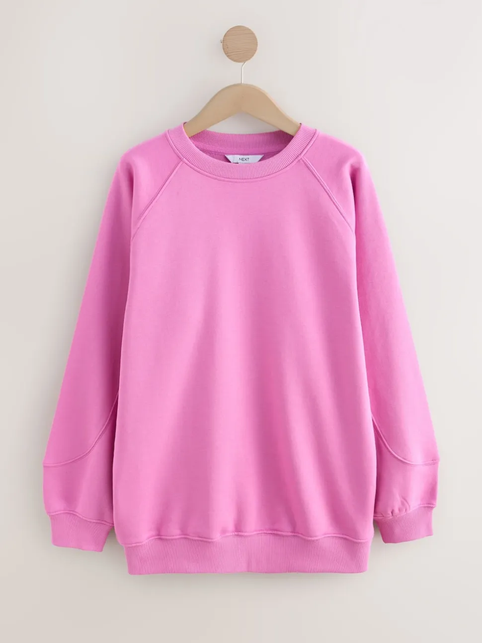 Rose vif - Sweat-shirt épais décontracté à Col rond