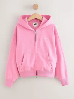 Rose vif - Veste zippée à capuche