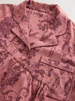 Rose/Bourgogne - Pyjama Laura Ashley Josette boutonné