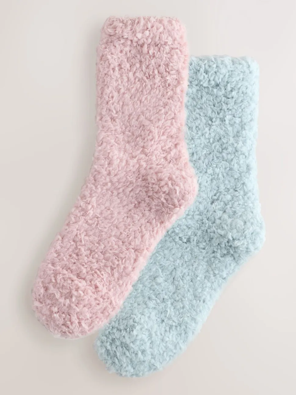 Rose/Gris - Lot de 2 paires de chaussettes douillettes Teddy Borg