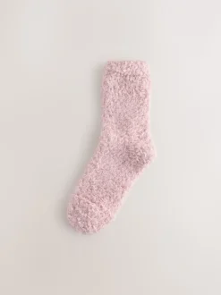 Rose/Gris - Lot de 2 paires de chaussettes douillettes Teddy Borg