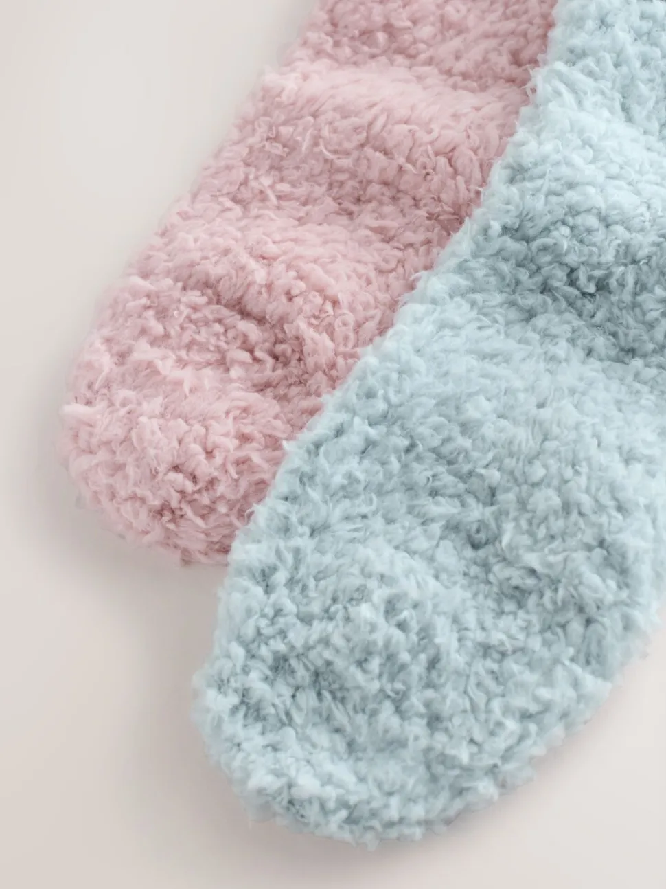Rose/Gris - Lot de 2 paires de chaussettes douillettes Teddy Borg