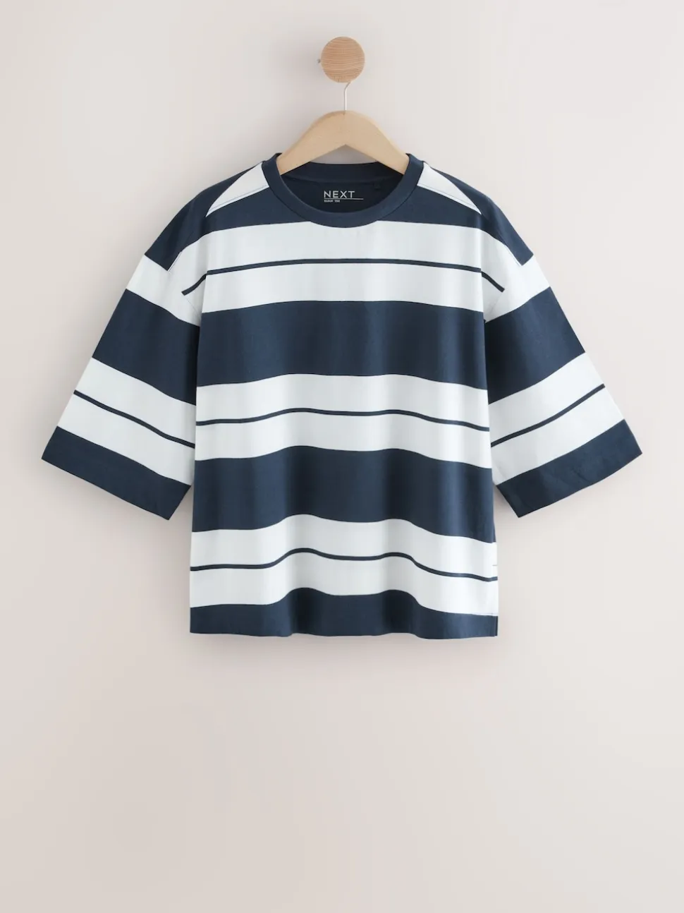 Rose/Kaki/Rayure - Lot 3 t-shirts col ras du cou 100% coton longueur coude